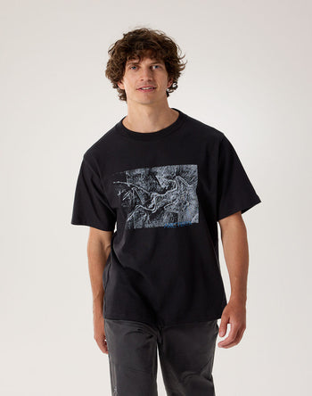 [arcteryx] Crag Cotton Lithographica Short Sleeve Men's - Black