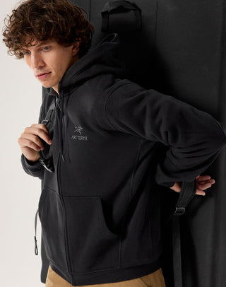 [arcteryx] Emblem Fleece Full-Zip Hoodie for Men - Black