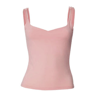 Sweetheart neck solid backless cami top