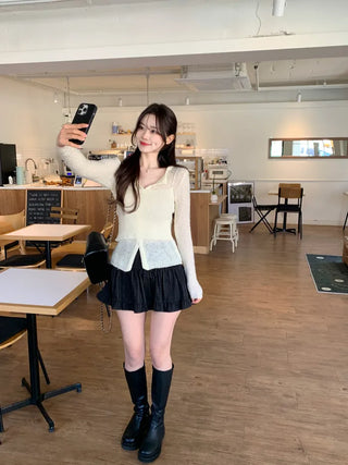 [With inner shorts] Frill skirt