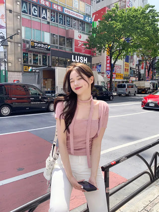 [3-piece set] Summer Cat Top Bolero Set (5 colors)