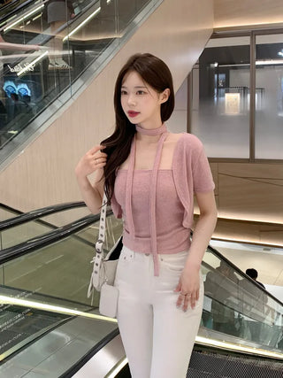[3-piece set] Summer Cat Top Bolero Set (5 colors)