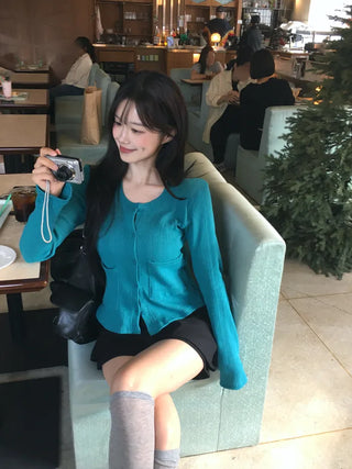 Perforated Cotton Cardigan
