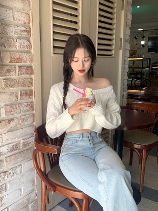 Round neck cropped twist knit (5 colors)