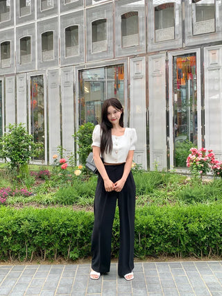 Short-sleeved tweed jacket blouse (2 colors)
