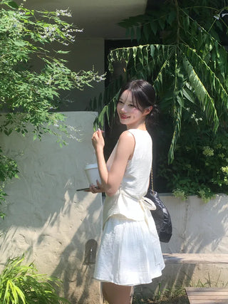 [2pcs] Chiffon Blouse and Pants Set