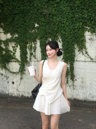 [2pcs] Chiffon Blouse and Pants Set