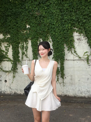 [2pcs] Chiffon Blouse and Pants Set