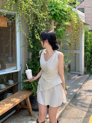 [2pcs] Chiffon Blouse and Pants Set