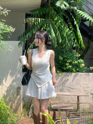 [2pcs] Chiffon Blouse and Pants Set