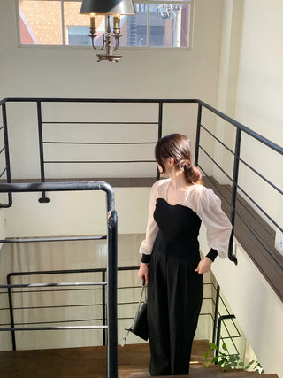 Chiffon knit top blouse