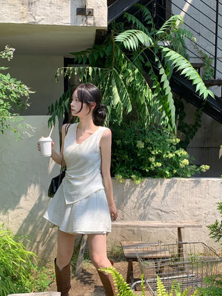 [2pcs] Chiffon Blouse and Pants Set