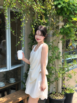 [2pcs] Chiffon Blouse and Pants Set