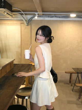 [2pcs] Chiffon Blouse and Pants Set