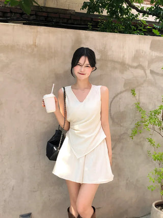 [2pcs] Chiffon Blouse and Pants Set