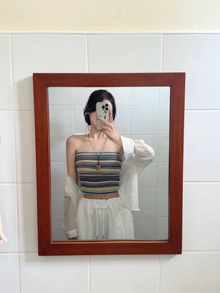 [With built-in cups] Beach knit tank top