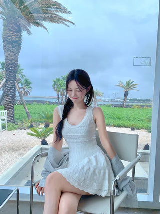 Flared knit dress