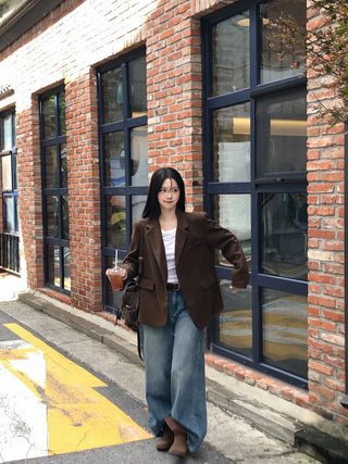 Suede button jacket