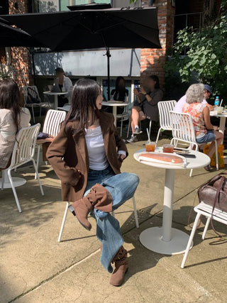 Suede button jacket