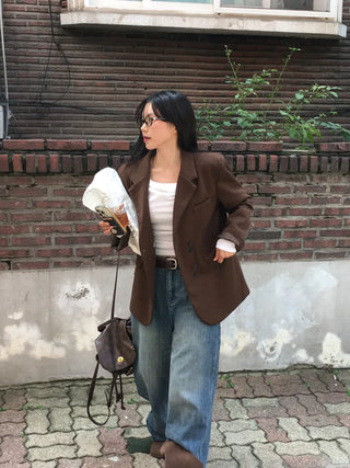 Suede button jacket