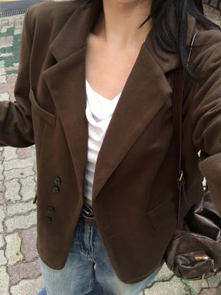 Suede button jacket