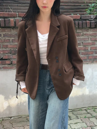Suede button jacket