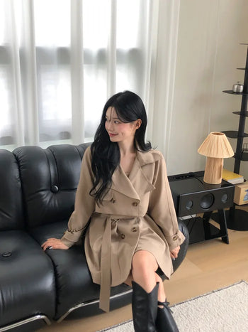[3-piece] Mini Trench Dress