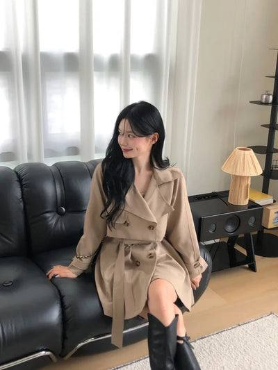 [3-piece] Mini Trench Dress