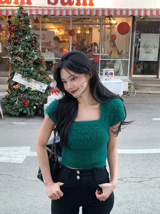 Angora Square Short-Sleeve Knit