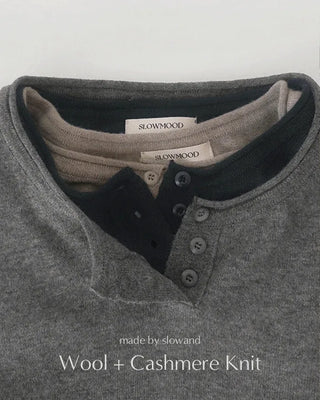 Half-open button knit