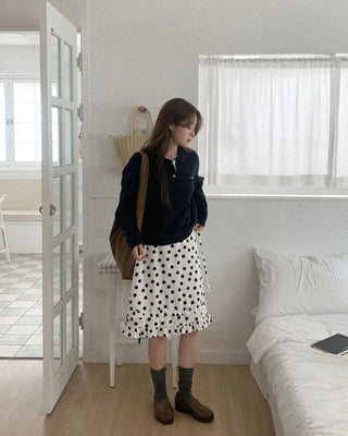 Polka dot midi skirt
