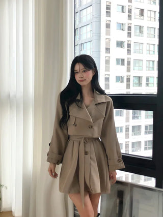 [3-piece] Mini Trench Dress