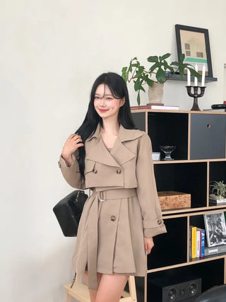 [3-piece] Mini Trench Dress