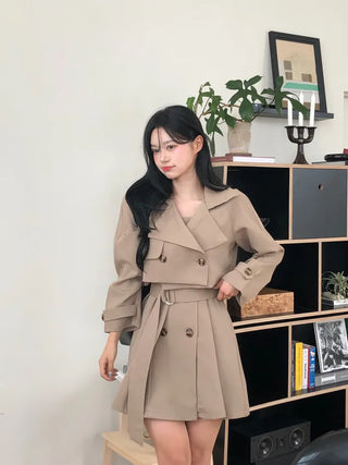 [3-piece] Mini Trench Dress