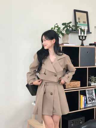 [3-piece] Mini Trench Dress