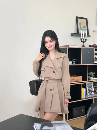 [3-piece] Mini Trench Dress