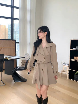 [3-piece] Mini Trench Dress