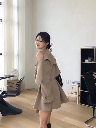[3-piece] Mini Trench Dress