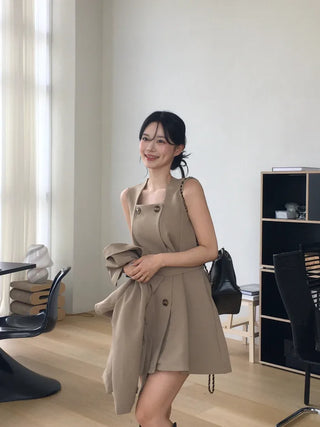 [3-piece] Mini Trench Dress