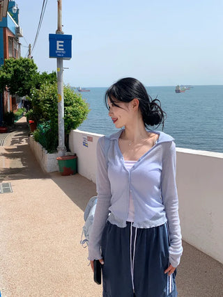 Summer slit collar cardigan (7 colors)