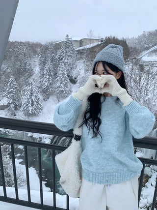 [UNISEX] Smartphone-compatible knit gloves