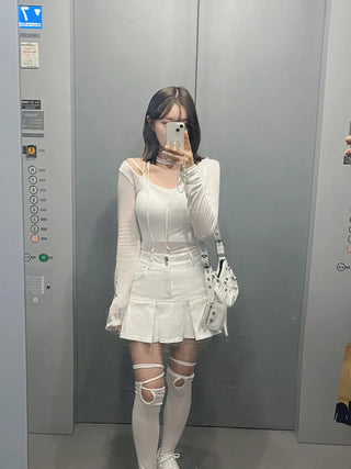 [With built-in cups] Spun Lace Sleeveless Inner Top (2 colors)