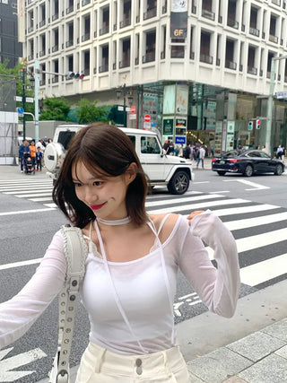 [With built-in cups] Spun Lace Sleeveless Inner Top (2 colors)