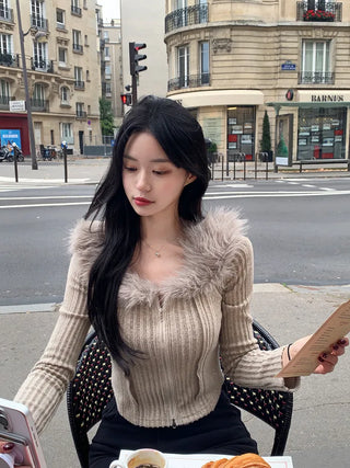 Fur cardigan
