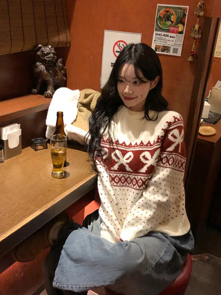 Ribbon Nordic Pattern Knit