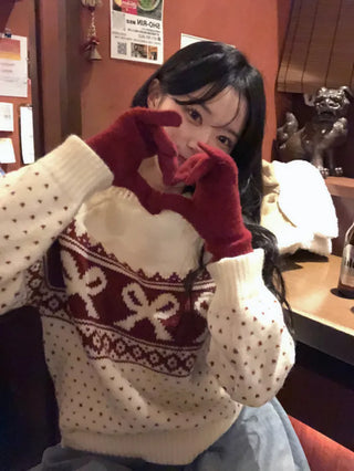 Ribbon Nordic Pattern Knit