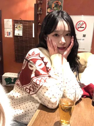 Ribbon Nordic Pattern Knit