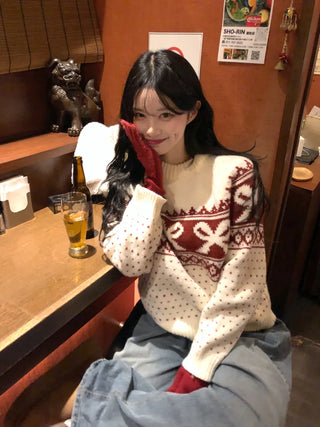 Ribbon Nordic Pattern Knit