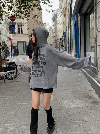 Lettering Hooded Oversized T-Shirt (4 colors)