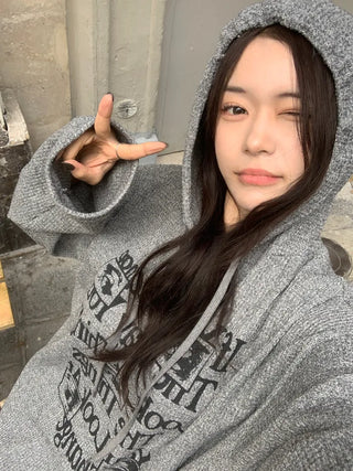 Lettering Hooded Oversized T-Shirt (4 colors)